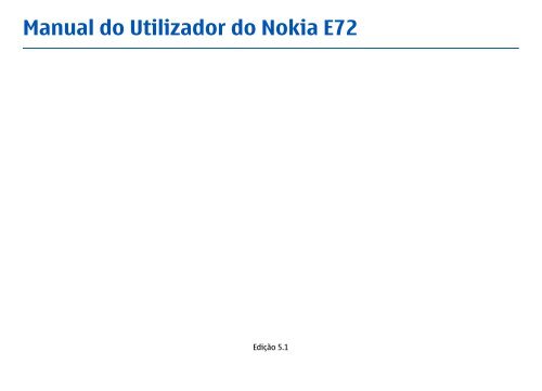 Manual do Utilizador do Nokia E72